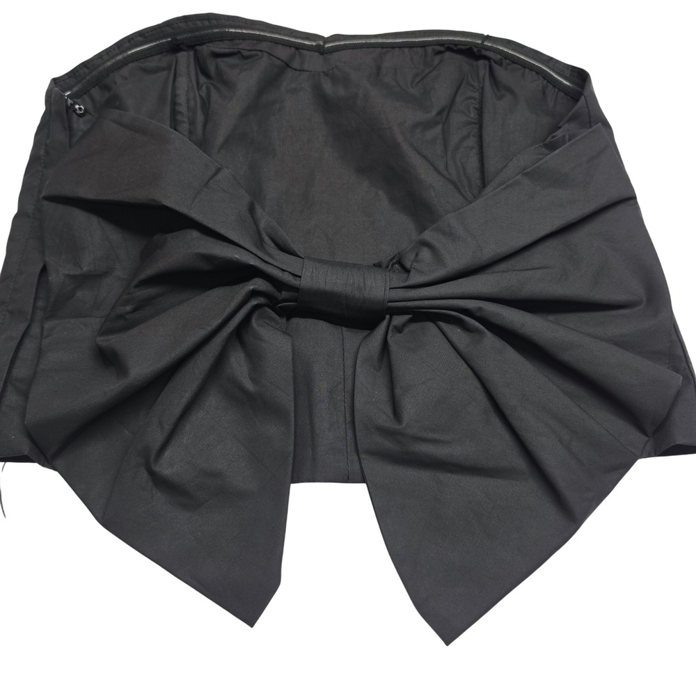 Olivaceous Tube Top Women Large Black Strapless Oversized Back Bow Side Zip